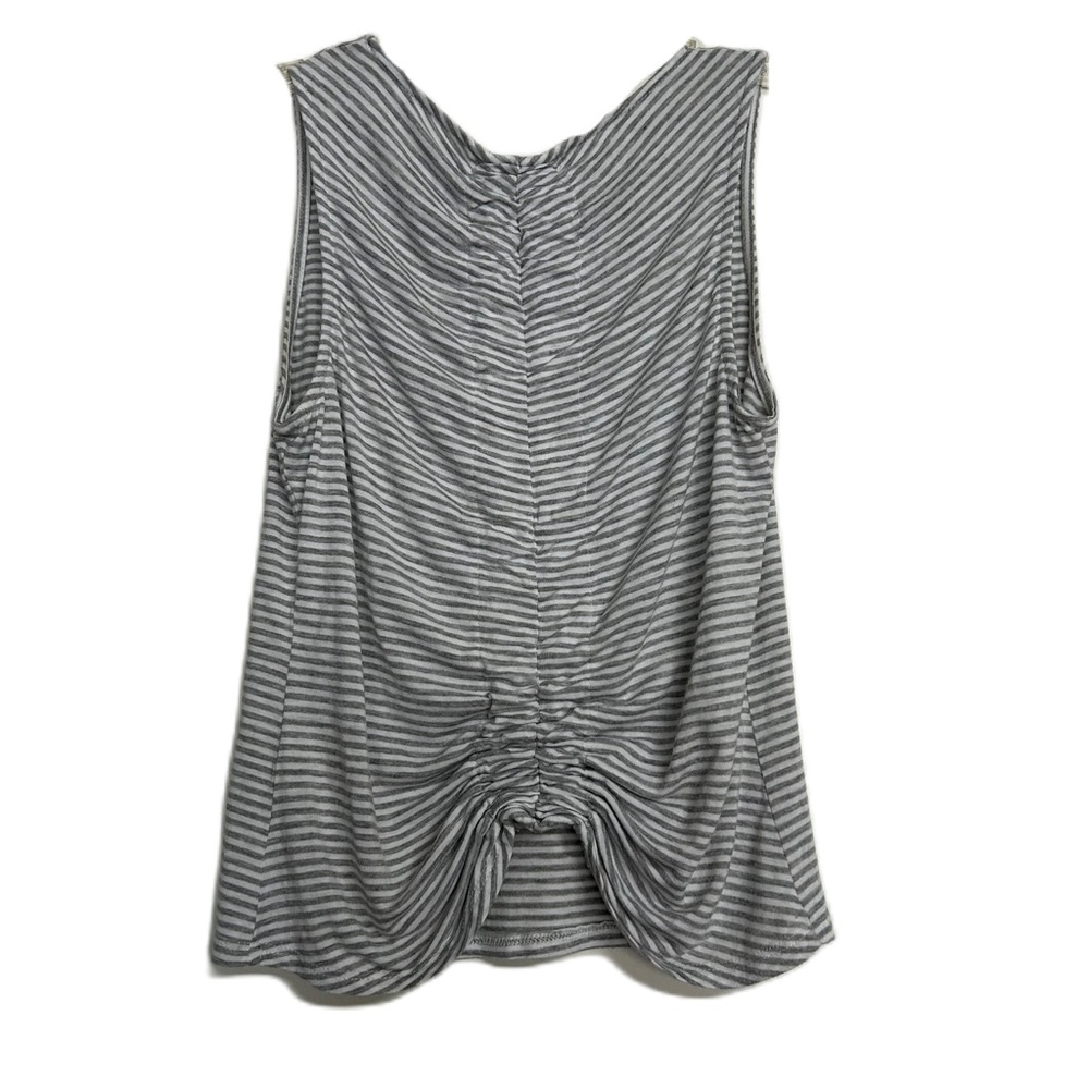 Jolt • Ruched Back Sleeveless Striped Crew Neck Top • Size Small